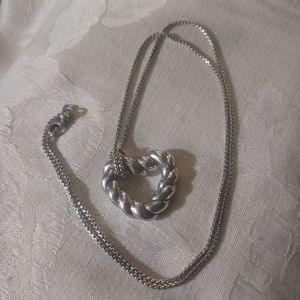 David Yurman Cable Heart Necklace, SS, 24 Inches